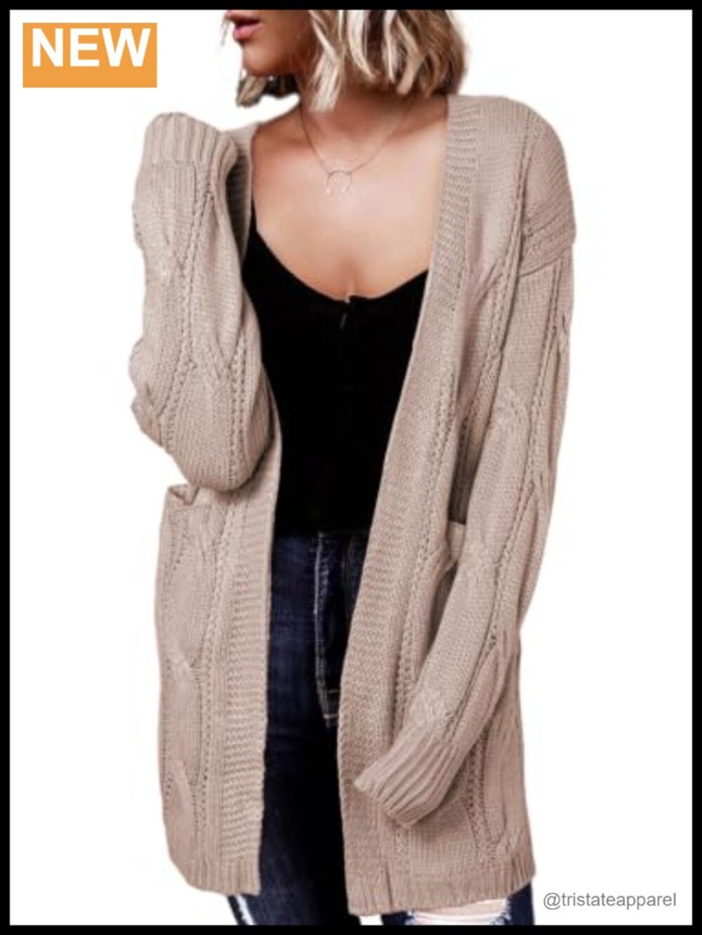 Long Open Front Cardigan Lightweight Knit Sweater Lantern Sleeve
